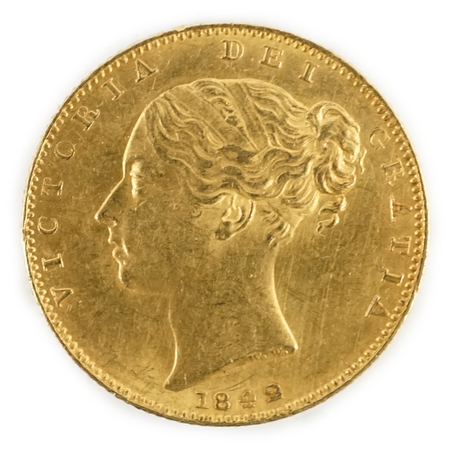 A Victoria gold sovereign 1842, GVF